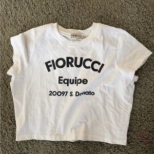 Fiorucci White Crop Top with Black Print